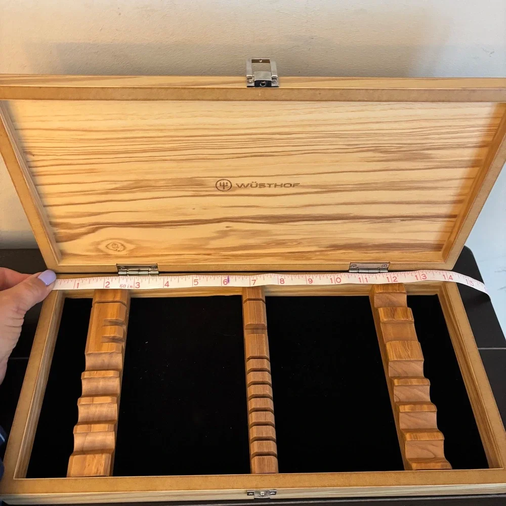 Wusthof | Wooden Knife Presentation Storage Case Box Black Velvet Lining 8 Slot‎